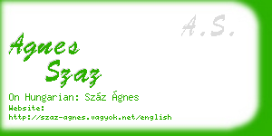 agnes szaz business card