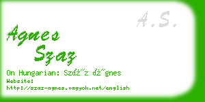 agnes szaz business card